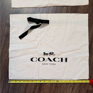 16x19 Coach Cream Dust Bag with Black Ribbon